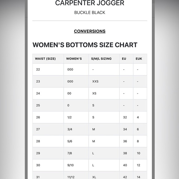 Buckle Black pull-on cargo jogger size Large - Picture 7 of 7